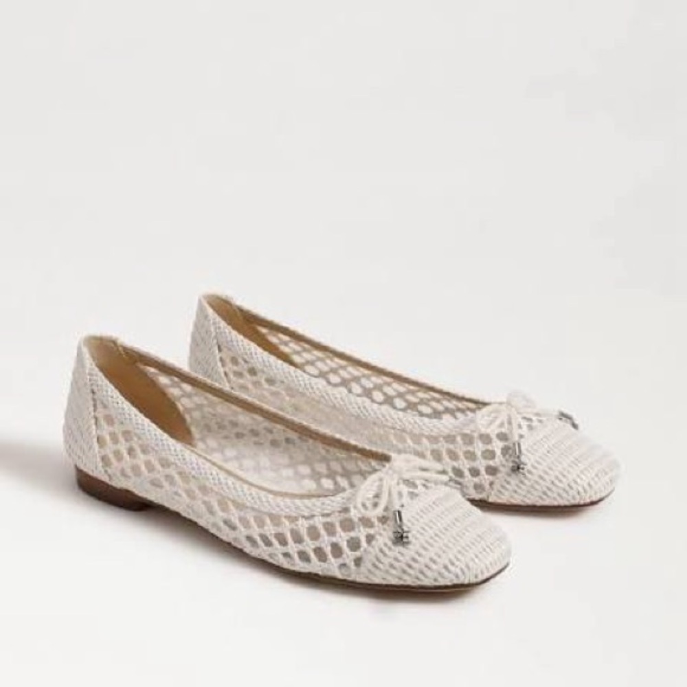 Sam Edelman White Mesh Ballet Flats